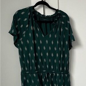 Garnet Hill - Juniper Green Knit Dress in size X-Large, In Sea Moss Woodblock